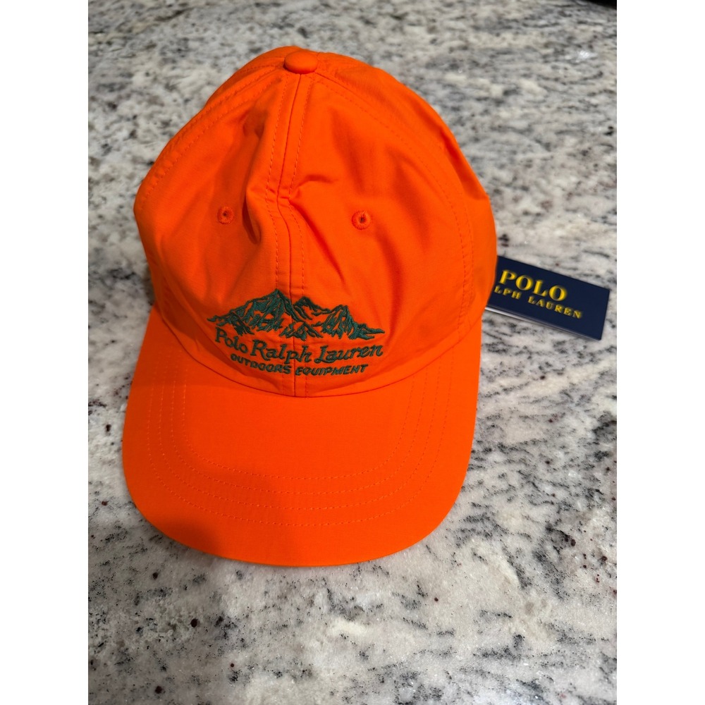 Polo Ralph Lauren Outdoors Equipment Mountain Hat Orange Nylon Blend NWT
